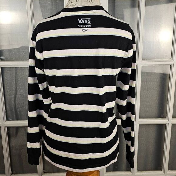 Vans X Skateistan Womens Long‎ Sleeve Striped Tee Tshirt Small - Picture 2 of 6